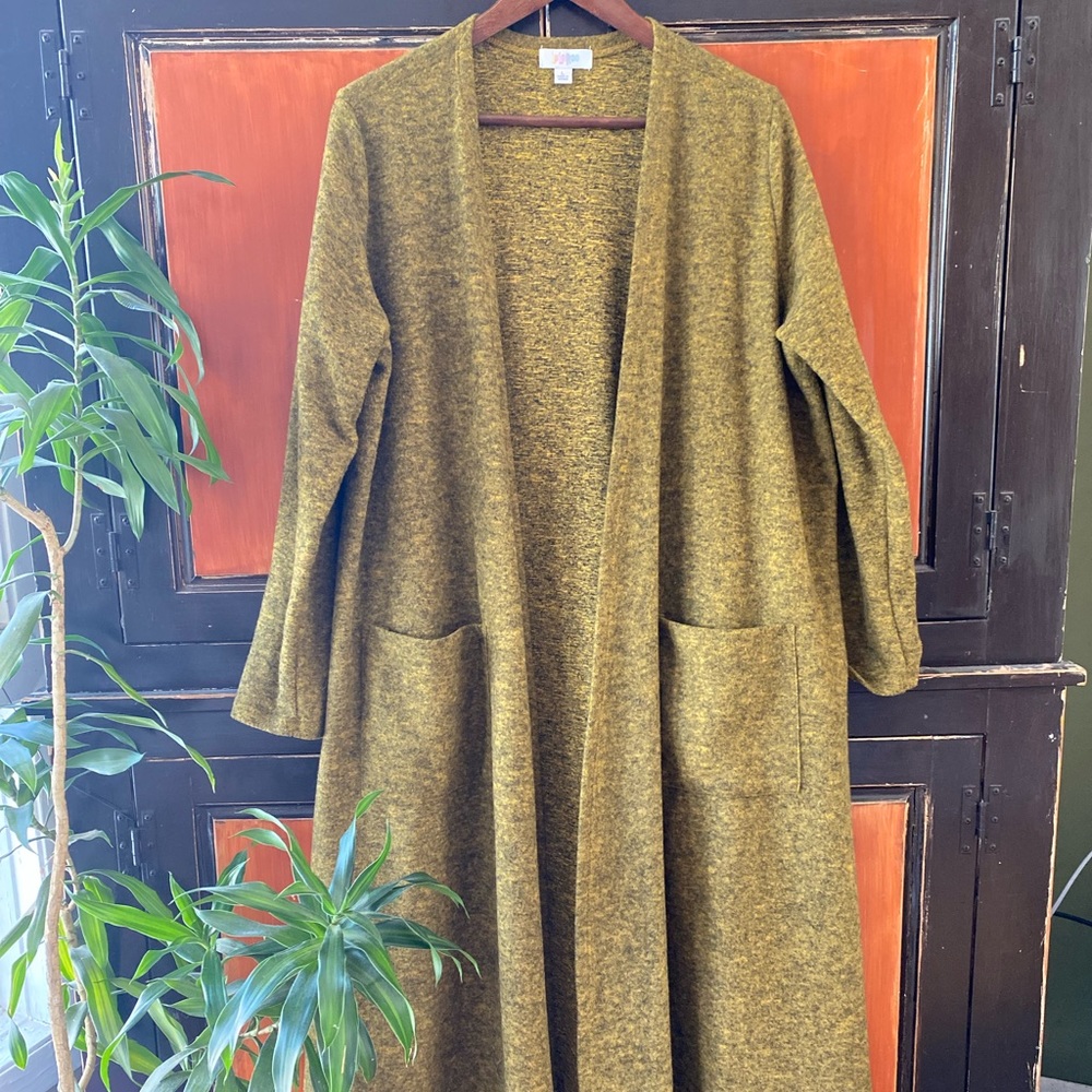 Mustard Yellow Sarah Sweater Duster Cardigan LulaRoe
